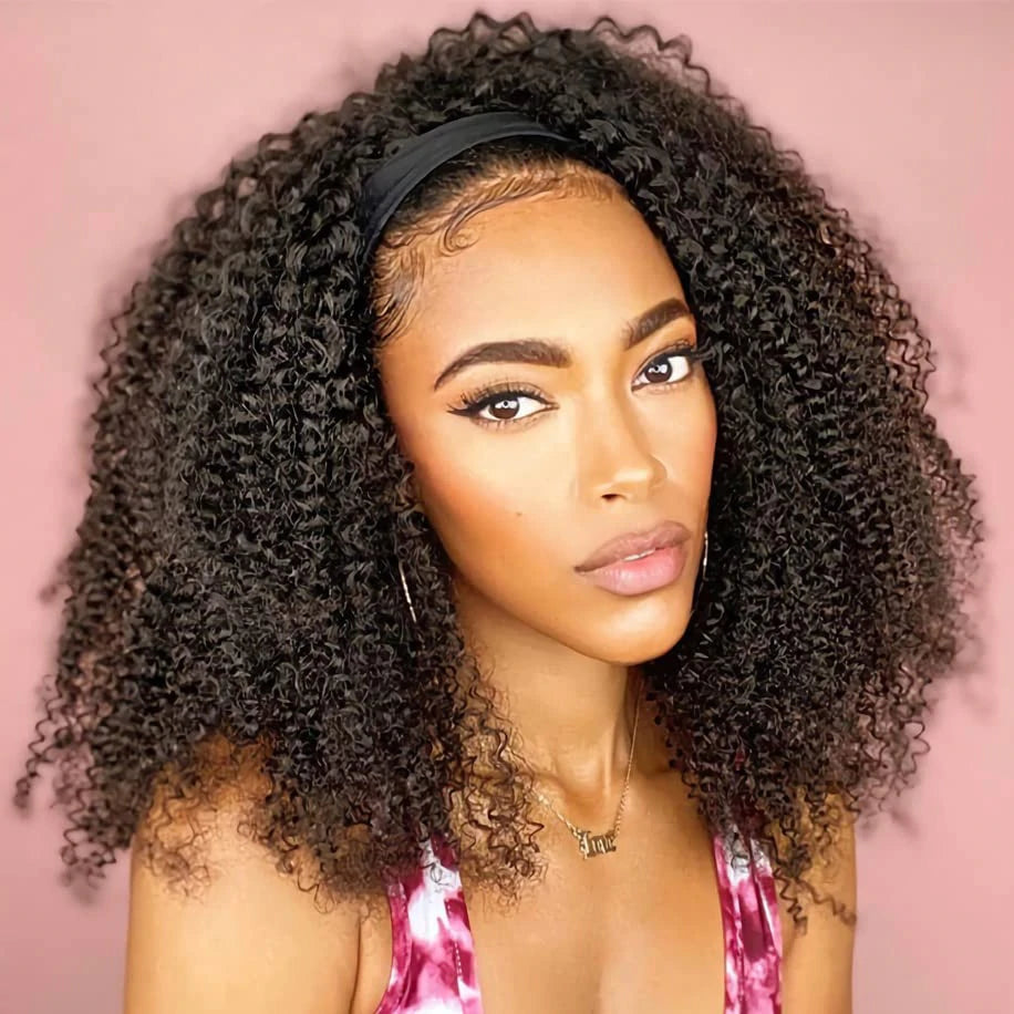Bandana wig ultra confortable afro curly humain 100% naturel
