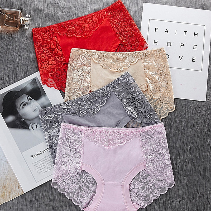 Culotte dentelle taille-haute