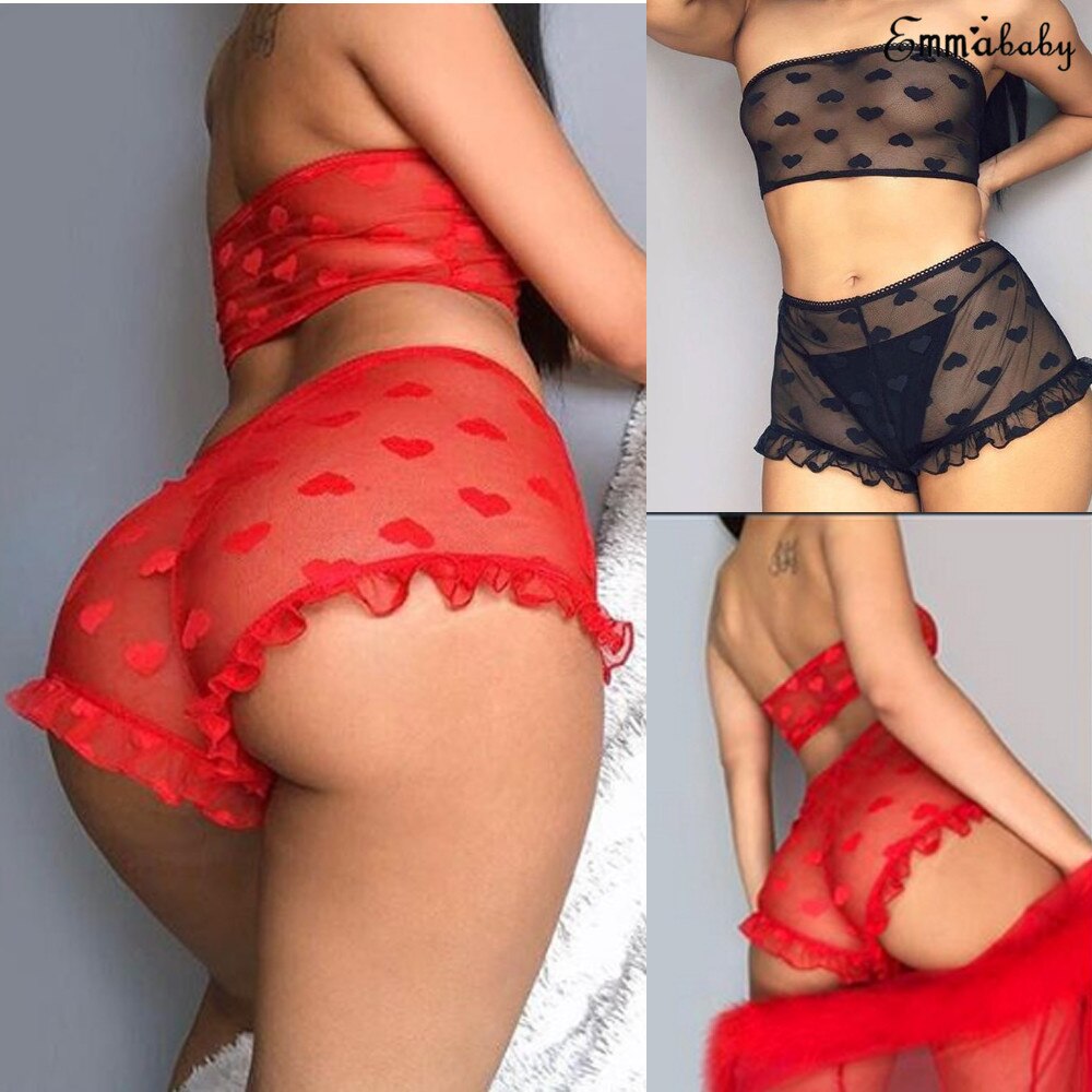 Culotte transparent avec motif cœur