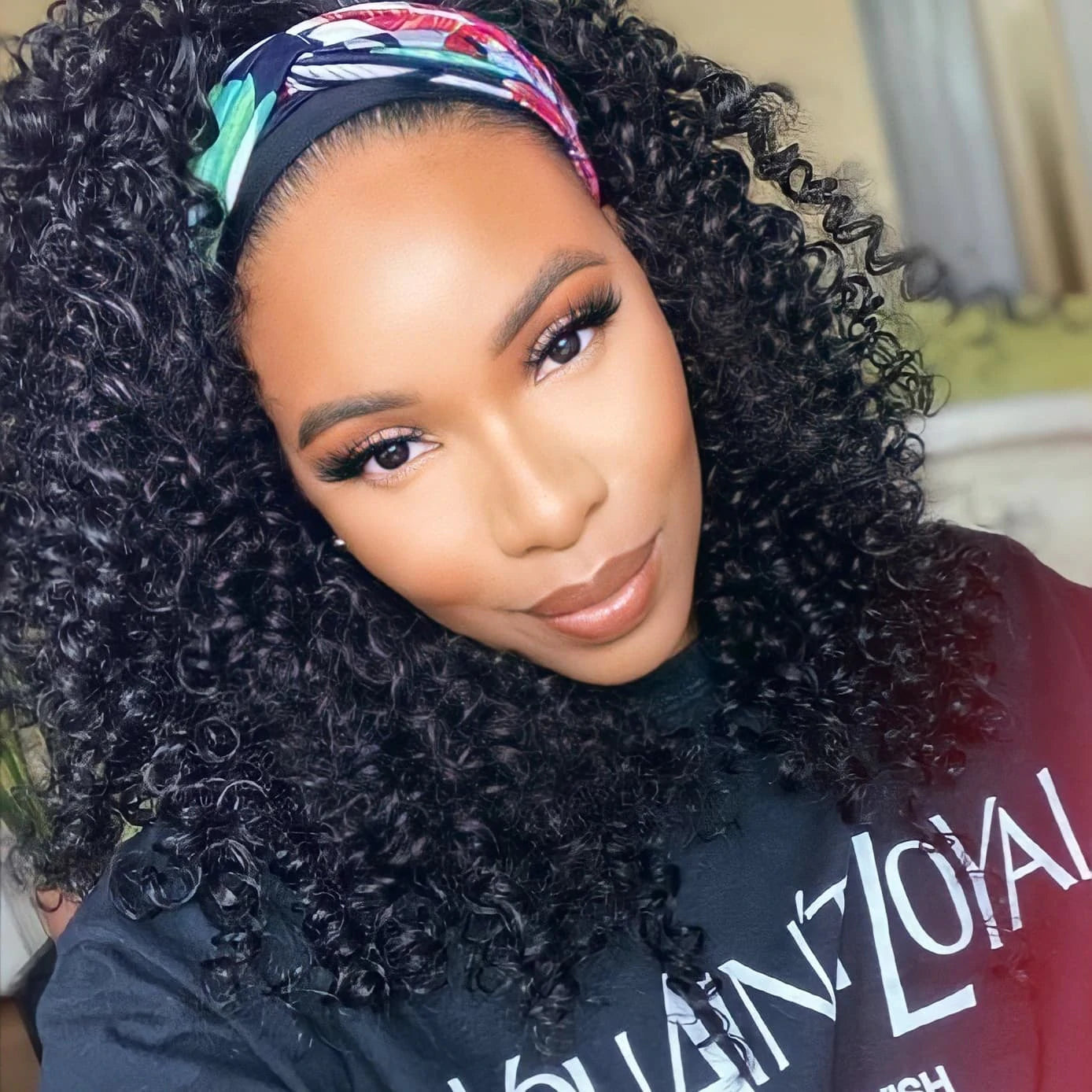 Bandana wig ultra confortable afro curly humain 100% naturel