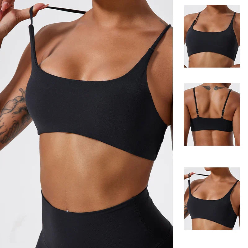 Brassière de sport court à dos croisé