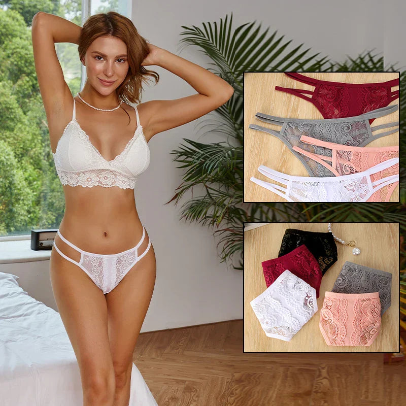 Lot de String transparent en dentelle