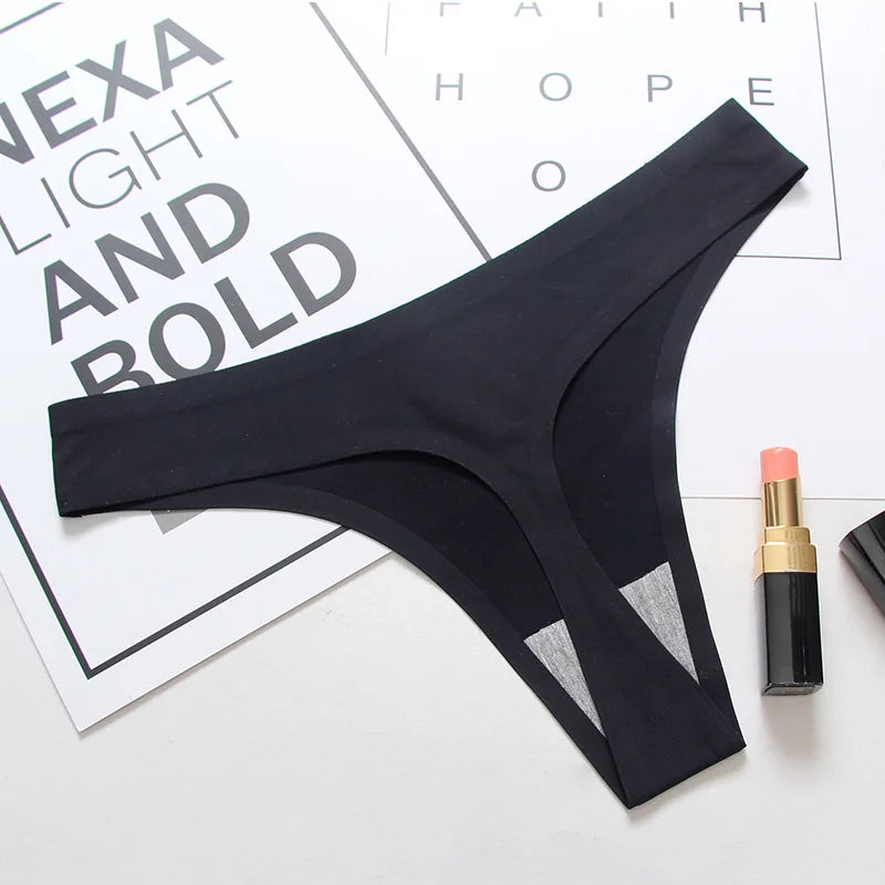 Tanga sans couture en soie glacée