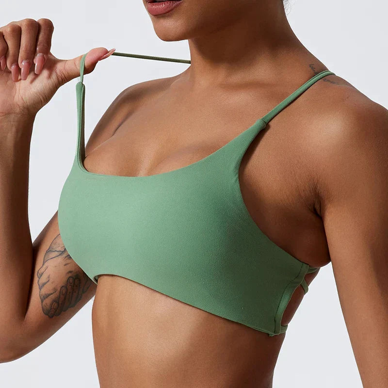 Brassière de sport court à dos croisé