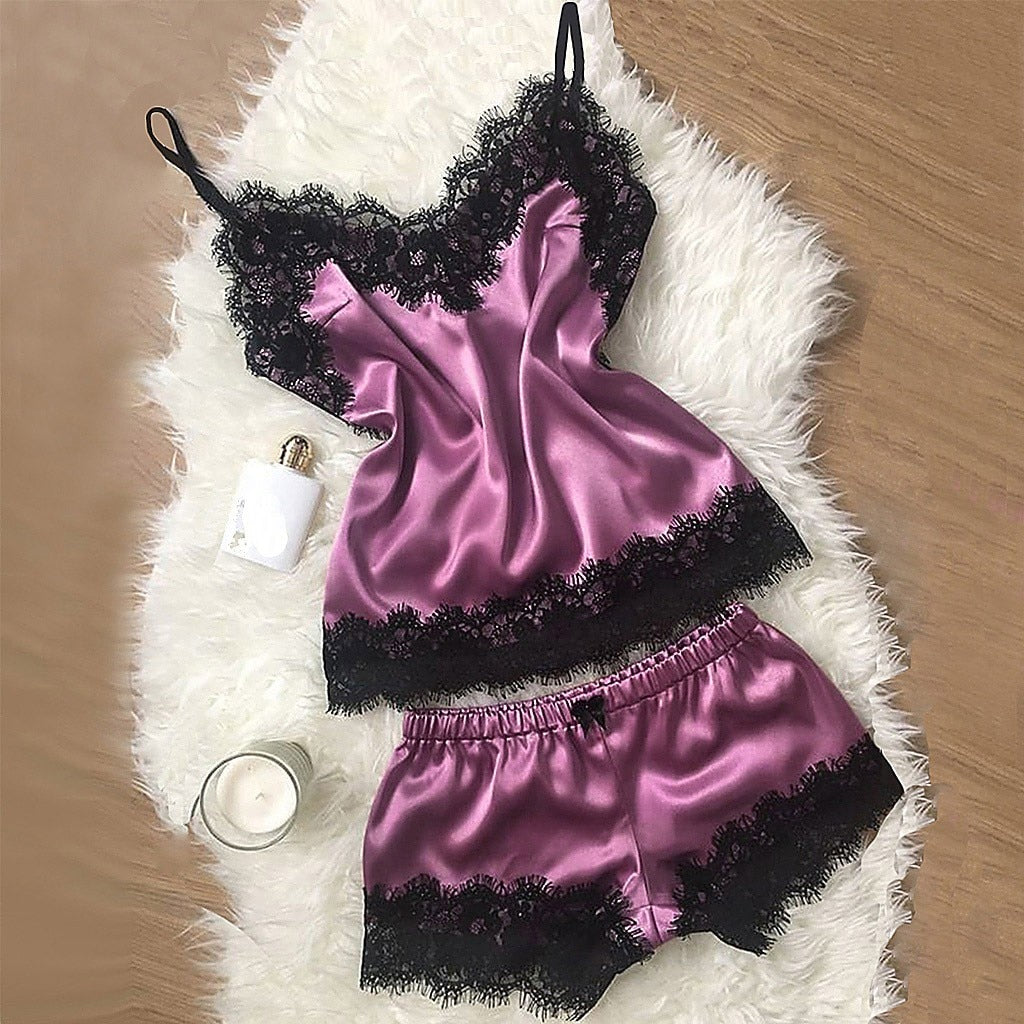 Pyjama en satin 2pcs, 3pcs-Velonjara-Secret
