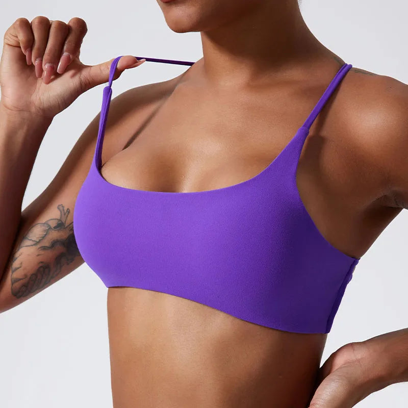 Brassière de sport court à dos croisé