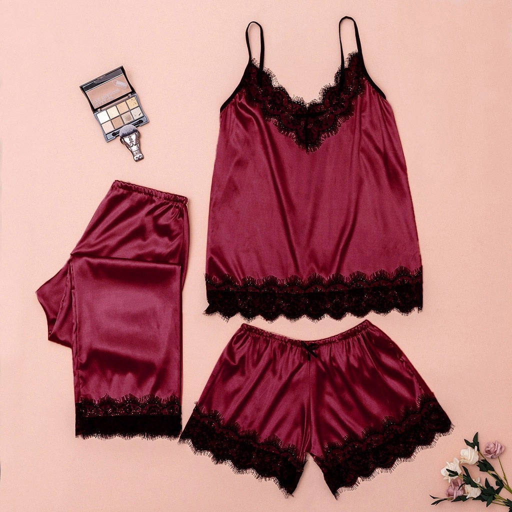 Pyjama en satin 2pcs, 3pcs-Velonjara-Secret