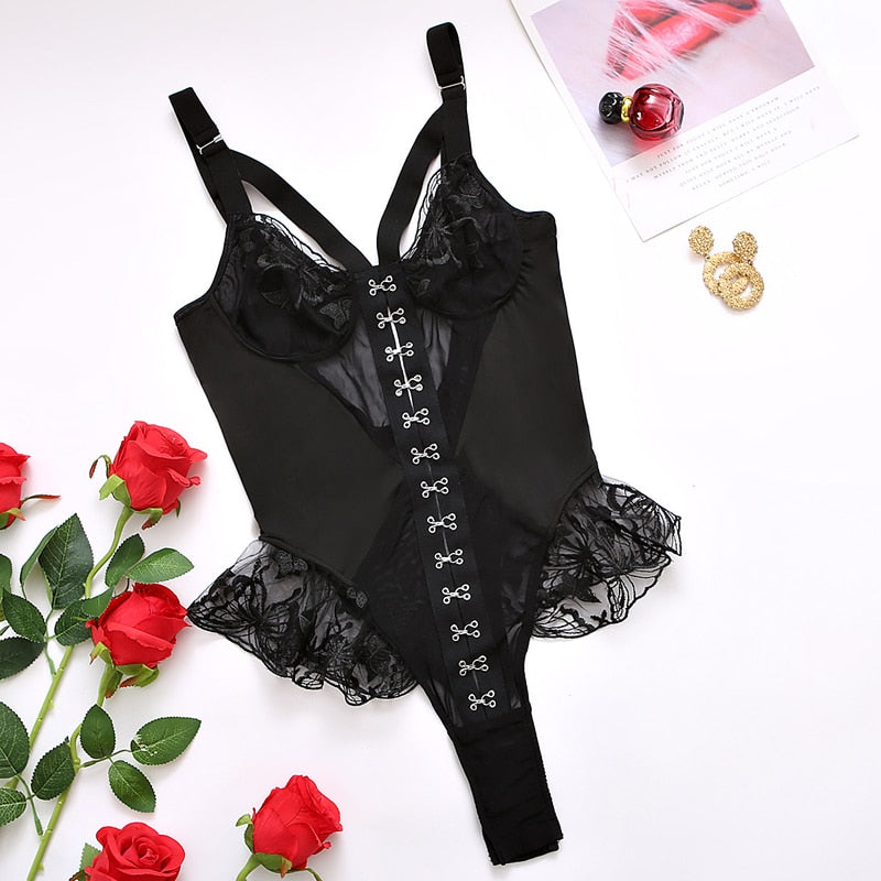 Body en dentelle brodé-Velonjara-Secret
