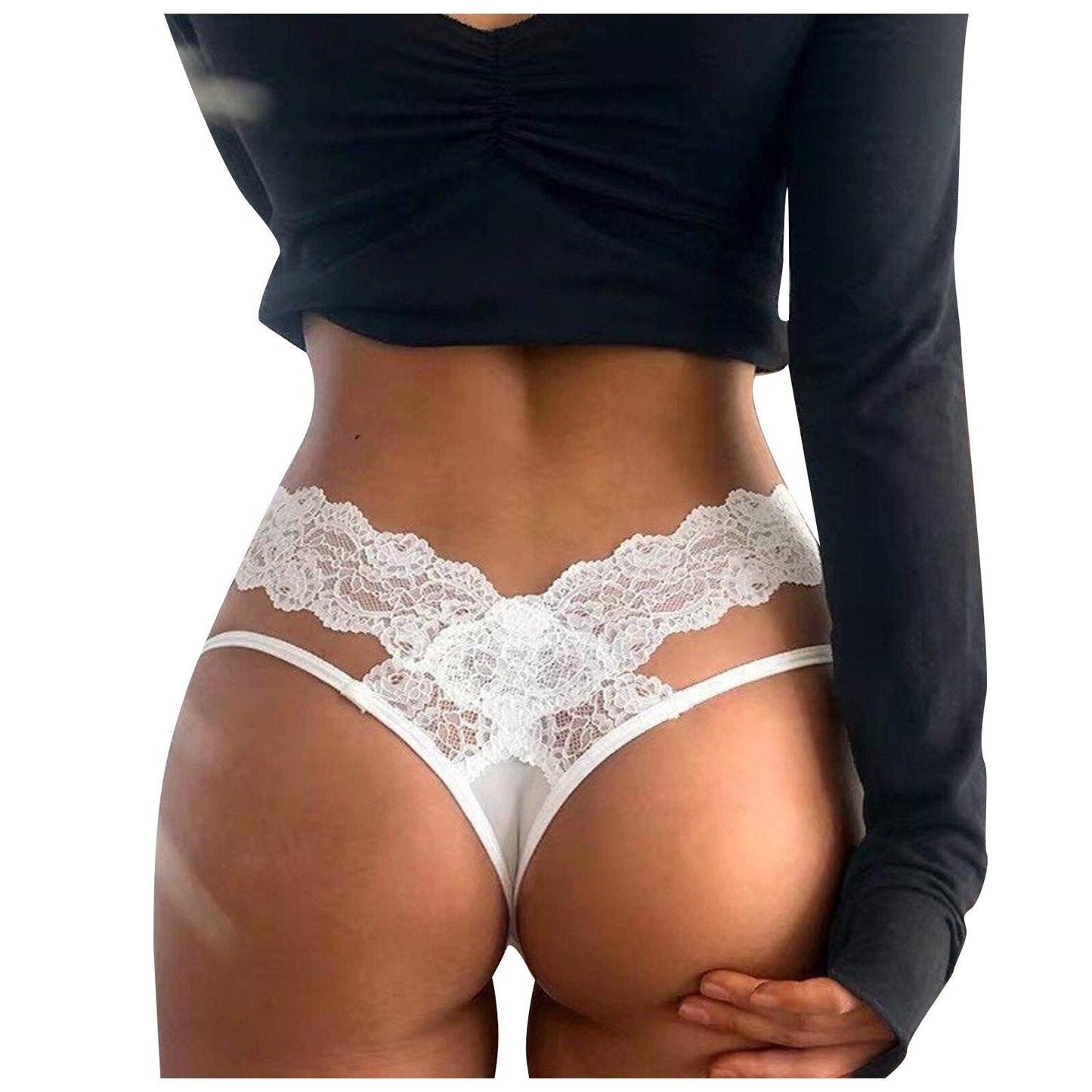String en V avec motifs dentelle