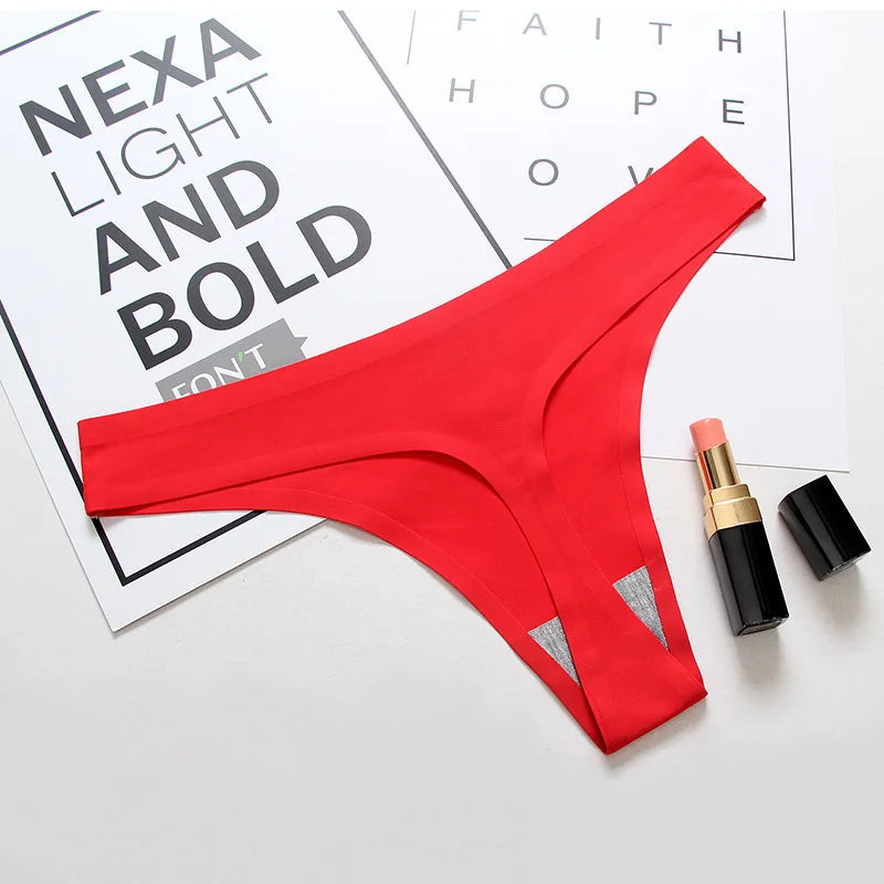 Tanga sans couture en soie glacée