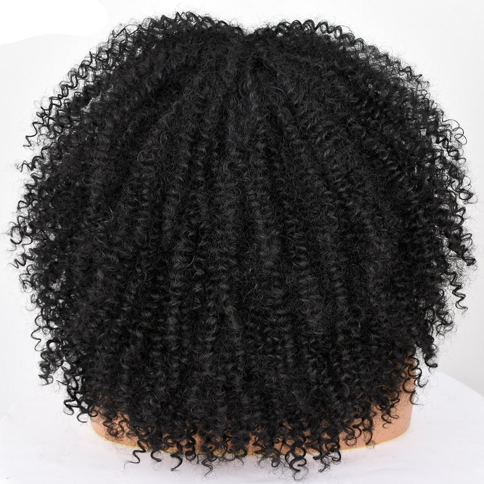 Perruque synthétique afro curly noir