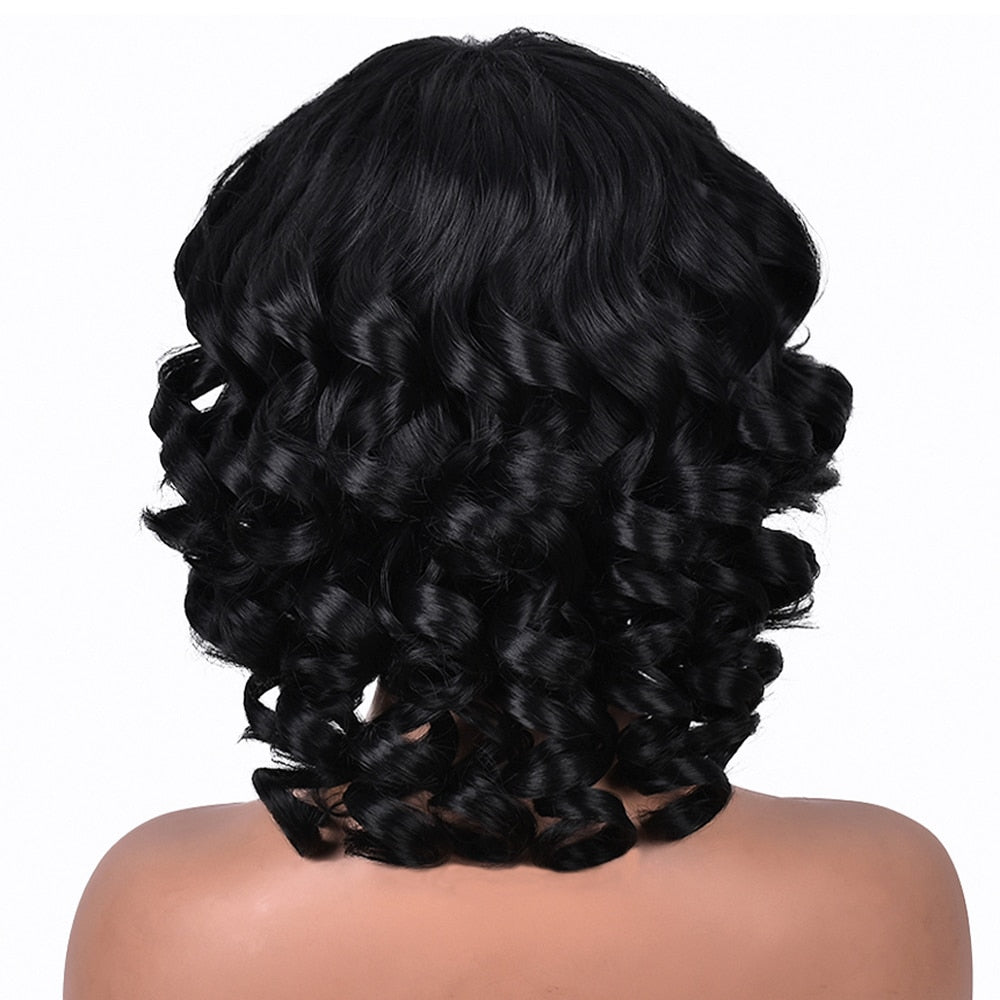 Perruque afro touffus bouclés avec frange