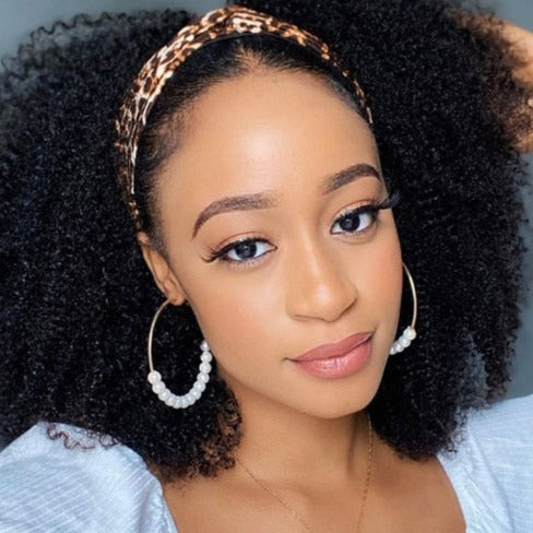 Bandana wig ultra confortable afro curly humain 100% naturel