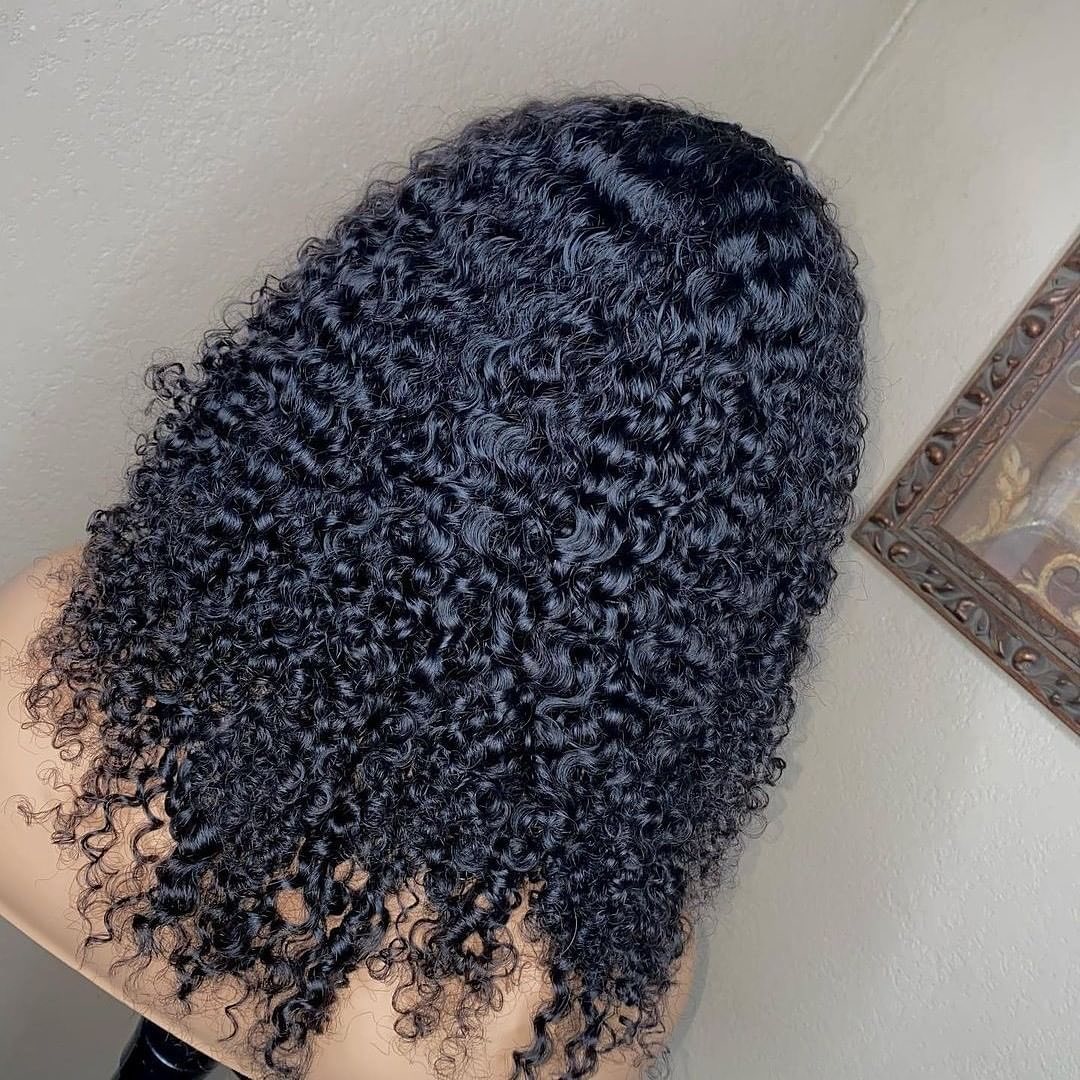 Perruque Lace Front Wig brésilienne naturelle, coupe au carré