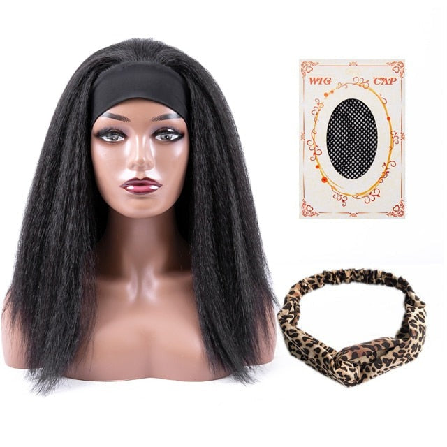 Perruque bandeau synthétique de 16 pouces