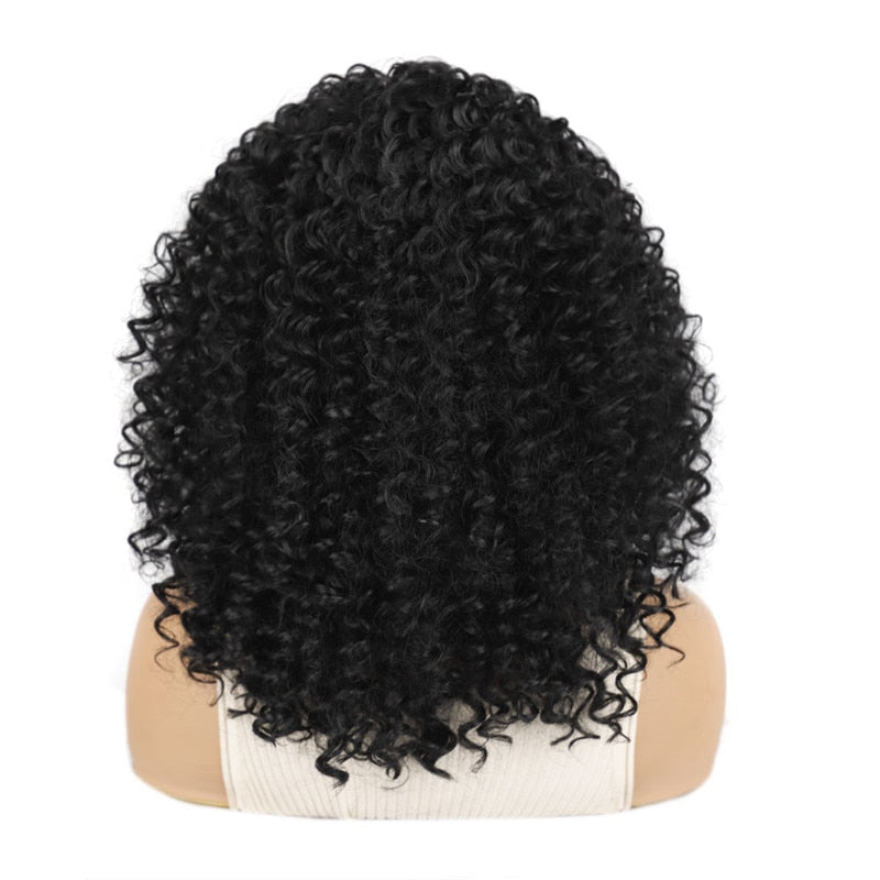 Perruque bob bouclée courte avec bandeau synthétique frisée