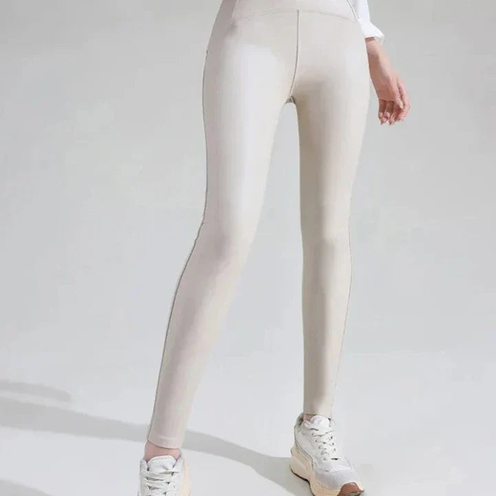 Leggings amincissants en simili cuir